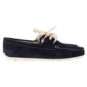 Prada Driving Shoes in Navy Blue Suede